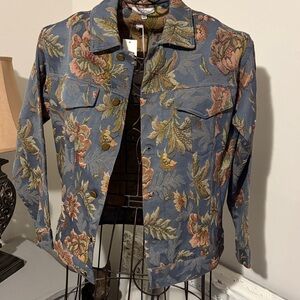 Polagram Blue Floral Jean Jacket